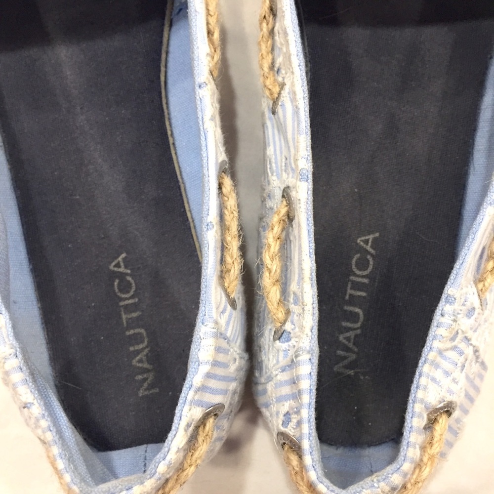 Nautica Blue & White Eyelet Espadrille Flats - Picture 6 of 8